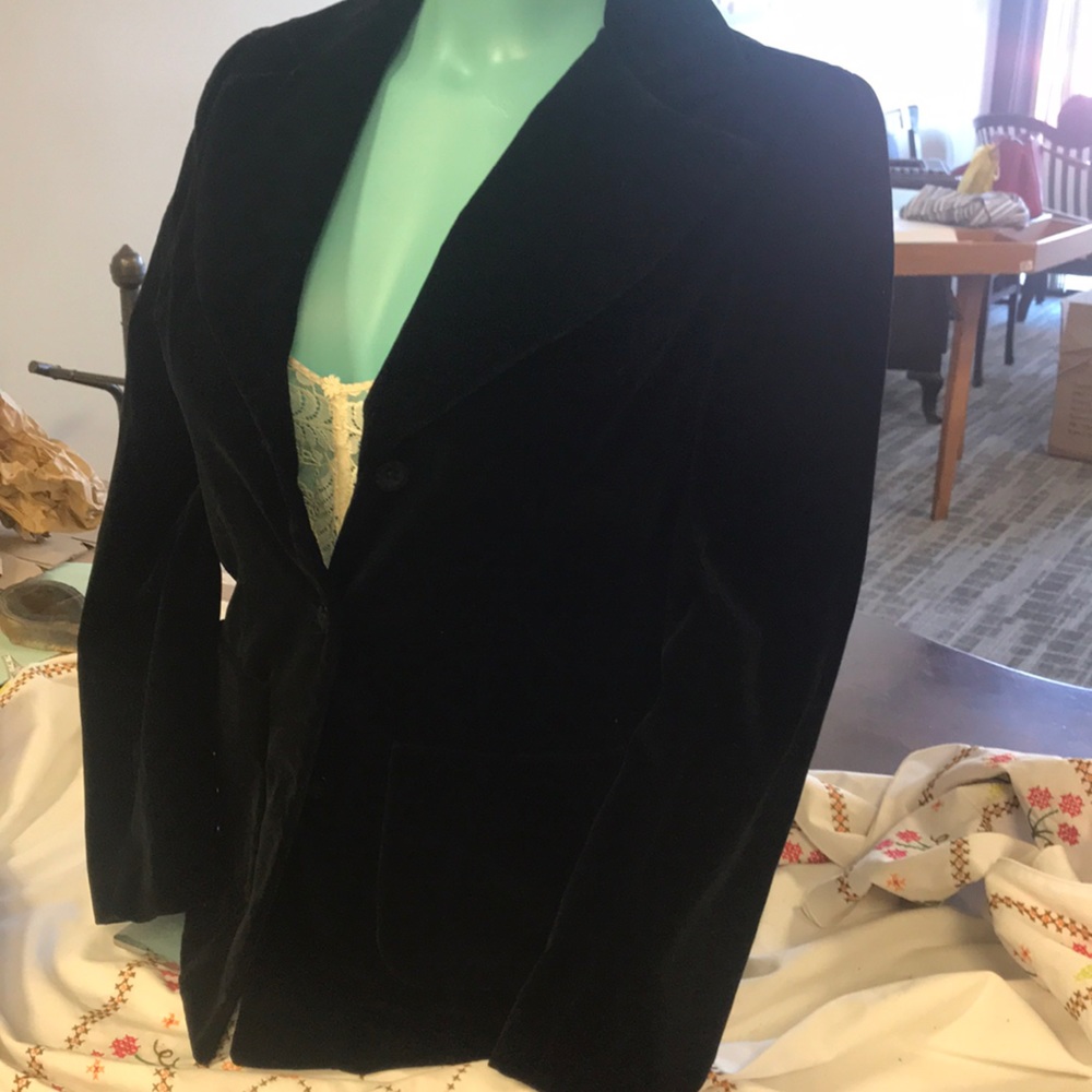 NOS vintage velvet black blazer with tag